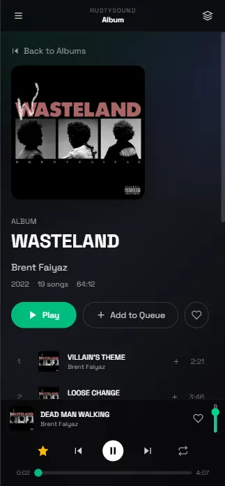 RustySound Album View