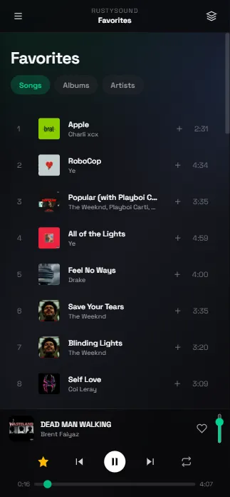 RustySound Favorites